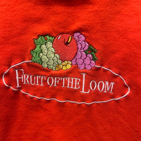 Fruit of the Loom Ultra Cozy Orange Cropped Sweatshirt Logo Women’s Small - Picture 4 of 7